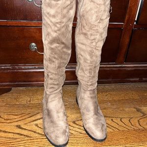 Tan knee high boots